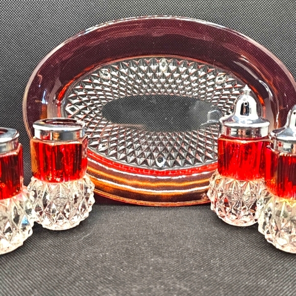 Indiana Glass Ruby Red Diamond Point - Picture 2 of 3